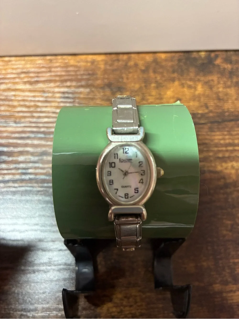Vintage Italian Charm Bracelet Watch Stainless Steel w/ 14k Accent & Disney